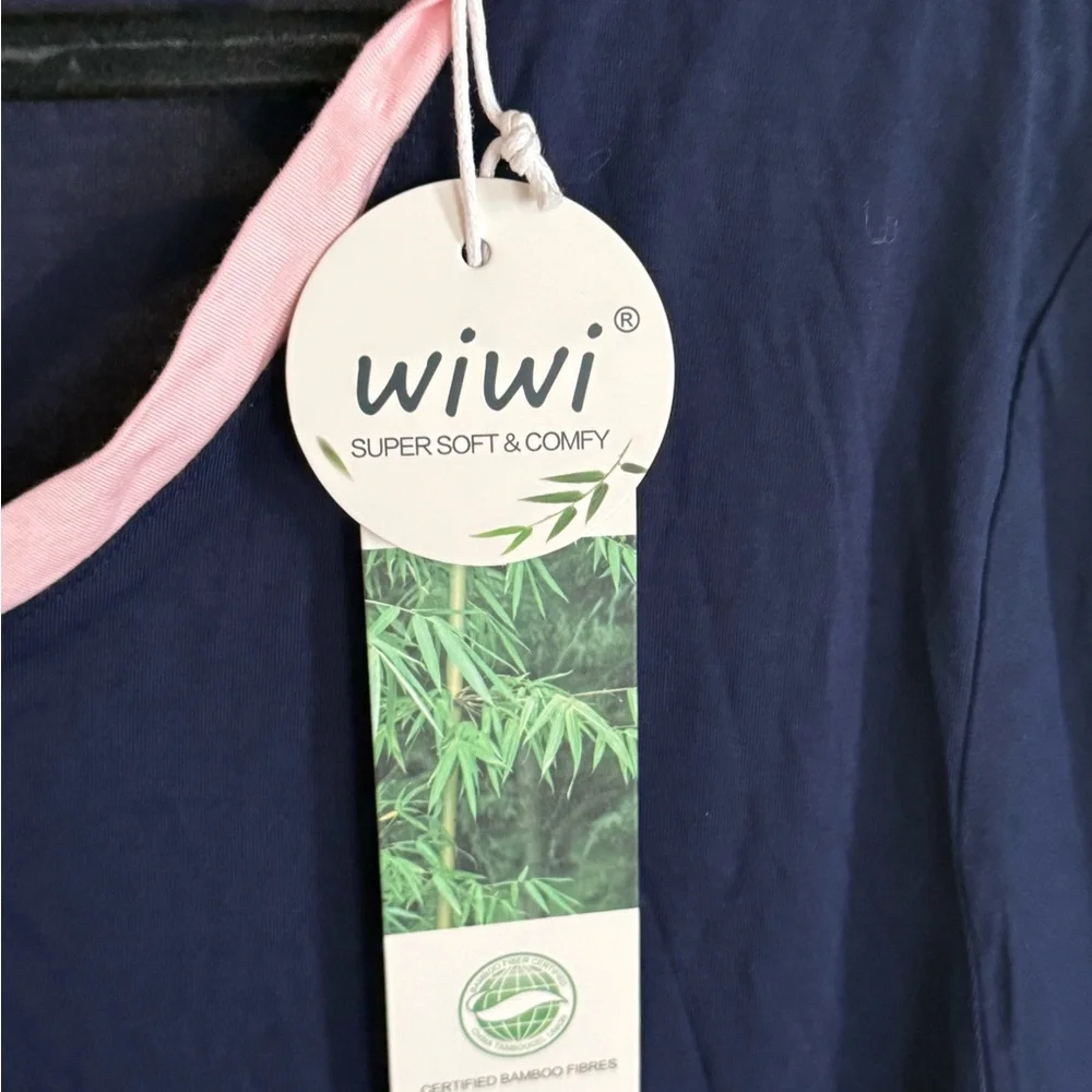 Women's Navy and Pink Pajama Top